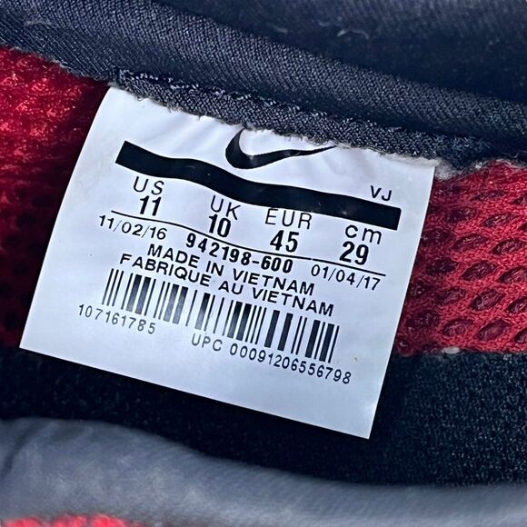 Nike Sock Dart QS Safari Sneaker Shoe Mens Size 11 Red & Black 942198-600 Rare main image 12
